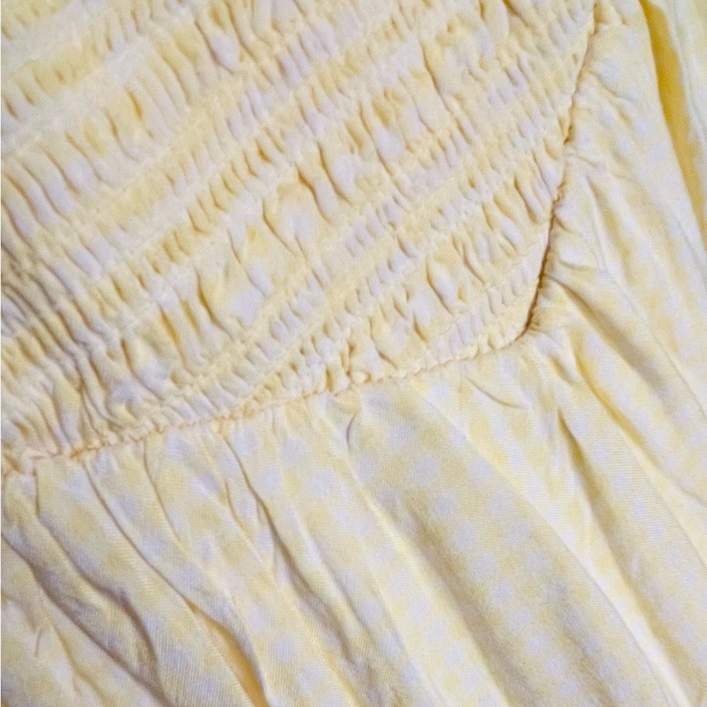 Yellow Smocked V Waist Dress